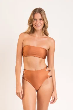 Bottom Nocciola High-Waist-Spin