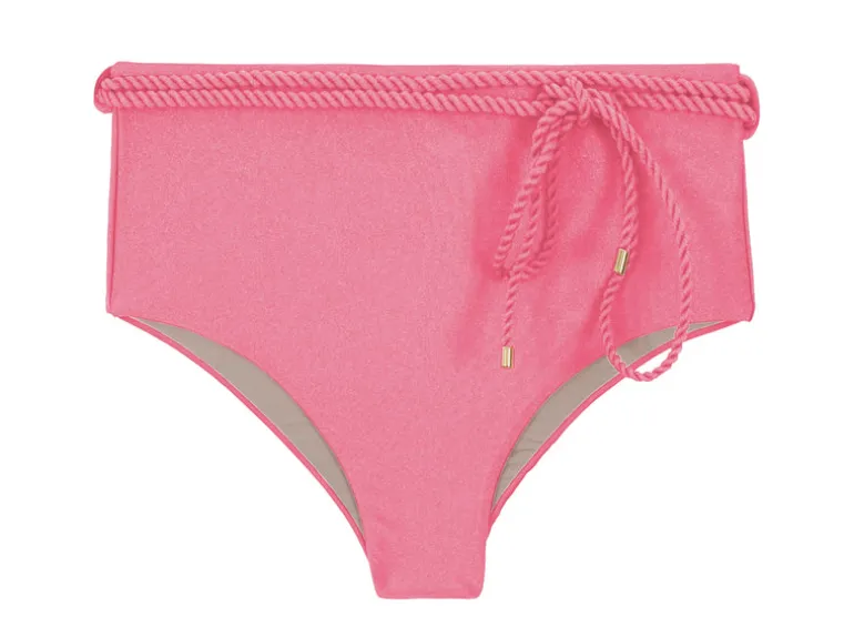 Bottom Shimmer-Confetti Belted-High-Waist