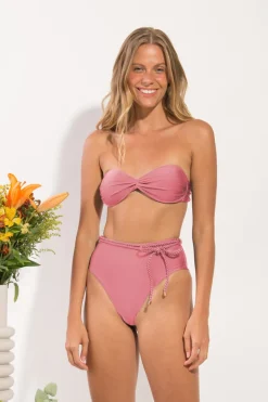 Bottom Shimmer-Confetti Belted-High-Waist