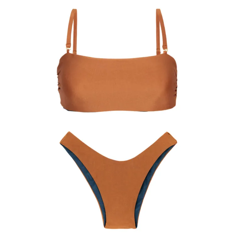 Set Nocciola Bandeau-Reto High-Leg