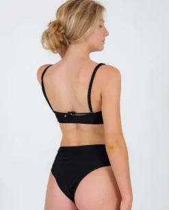 Set Shimmer-Black Bandeau-Reto Hotpants