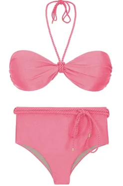 Set Shimmer-Confetti Twist Belted-High-Waist