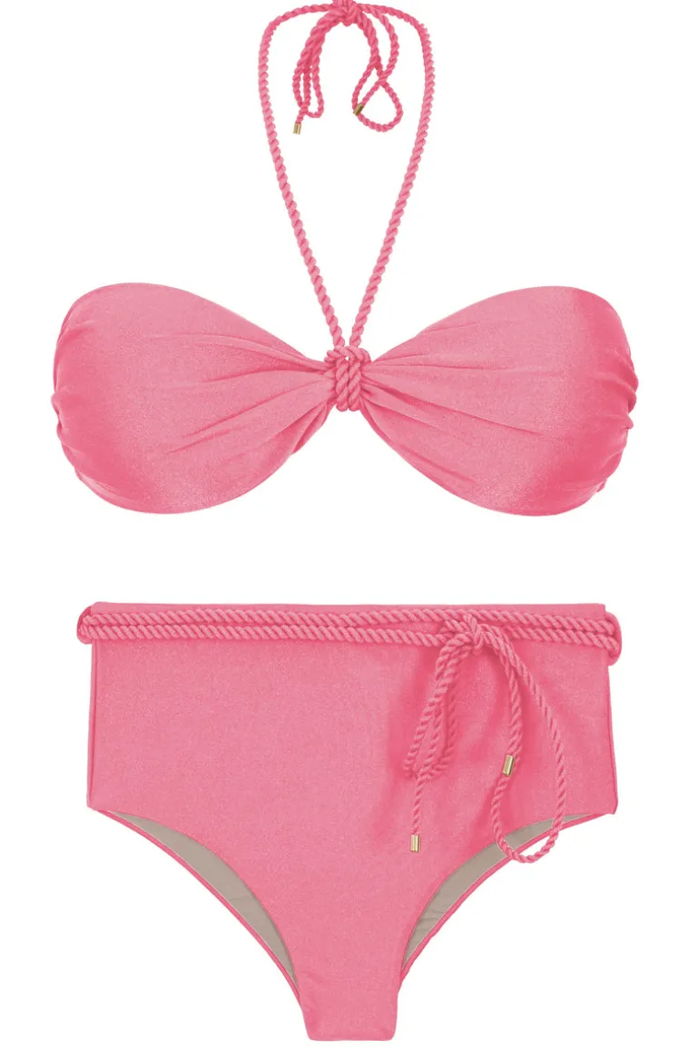 Set Shimmer-Confetti Twist Belted-High-Waist