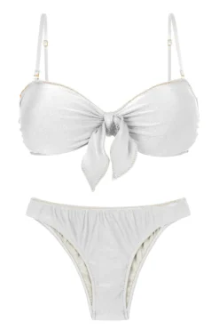 Set Shimmer-White Bandeau-Knot Essential