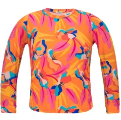 Top Orange-Bloom Rash-Guard