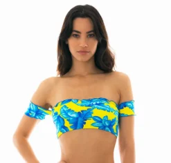 Top Palmeira Azul Off Shoulder