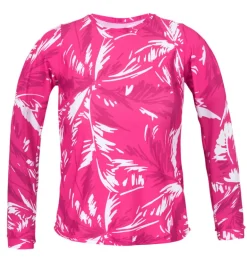 Top Pink-Palms Rash-Guard