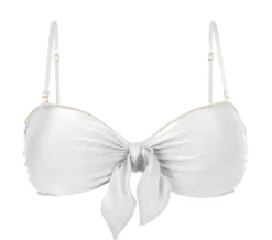 Top Shimmer-White Bandeau-Knot