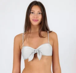 Top Shimmer-White Bandeau-Knot