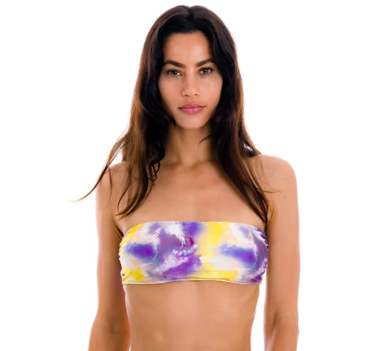 Top Tiedye-Purple Bandeau-Reto